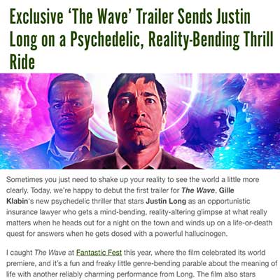Exclusive ‘The Wave’ Trailer Sends Justin Long on a Psychedelic, Reality-Bending Thrill Ride