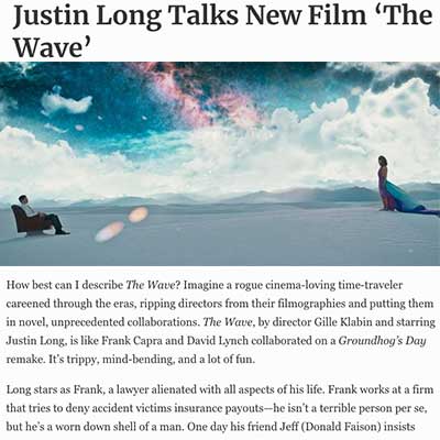 Justin Long Talks New Film ‘The Wave’