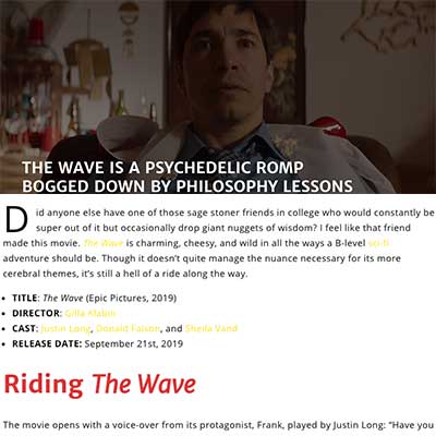  THE WAVE IS A PSYCHEDELIC ROMP BOGGED DOWN BY PHILOSOPHY LESSONS