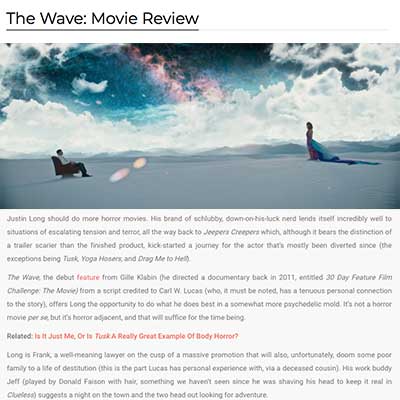 THE WAVE (MOVIE REVIEW)