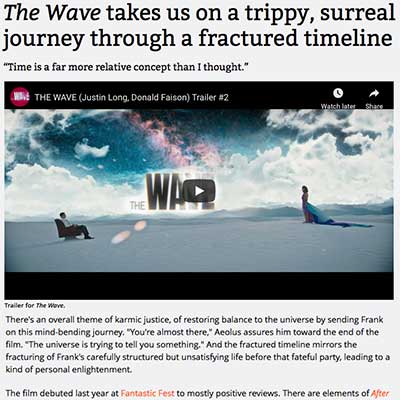 The Wave takes us on a trippy, surreal journey through a fractured timeline