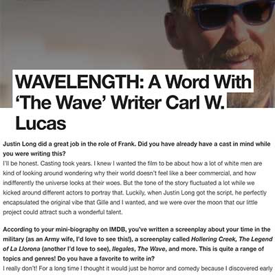 WAVELENGTH: A Word With ‘The Wave’ Writer Carl W. Lucas