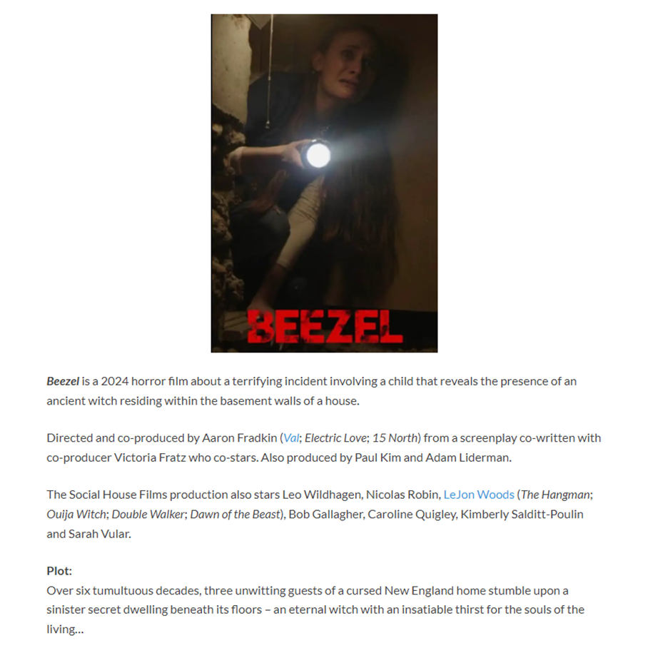 BEEZEL Witch horror – first look and teaser trailer