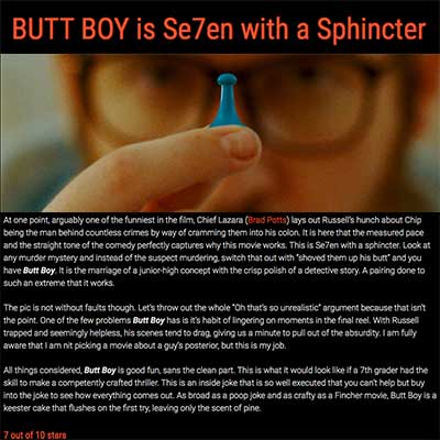 BUTT BOY is Se7en with a Sphincter