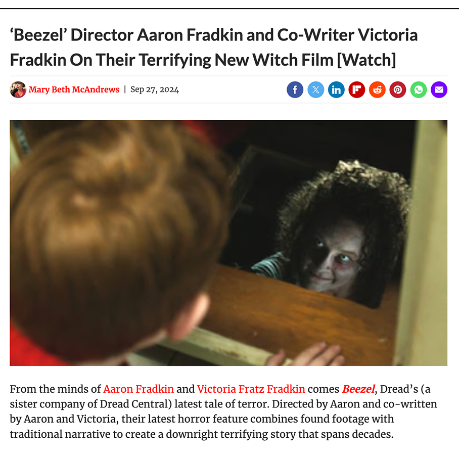 ‘Beezel’ Director Aaron Fradkin and Co-Writer Victoria Fradkin On Their Terrifying New Witch Film [Watch]