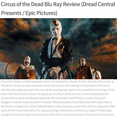 Circus of the Dead Blu Ray Review (Dread Central Presents / Epic Pictures)