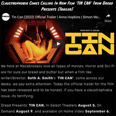 Claustrophobia Comes Calling In New Film 'TIN CAN' From Dread Presents [Trailer]