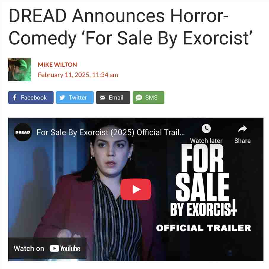 DREAD Announces Horror-Comedy ‘For Sale By Exorcist’