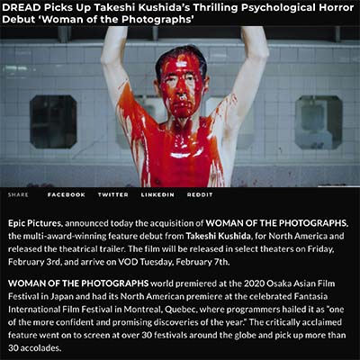DREAD Picks Up Takeshi Kushida’s Thrilling Psychological Horror Debut ‘Woman of the Photographs’