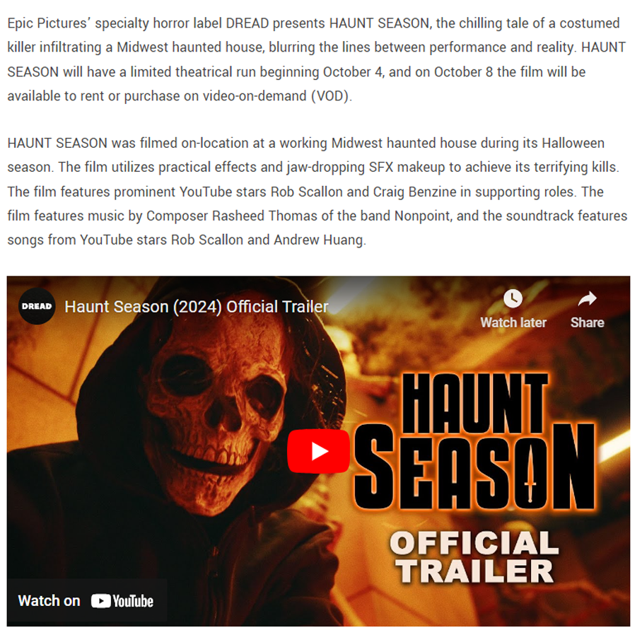 DREAD Unveils Official Trailer for Haunt Season