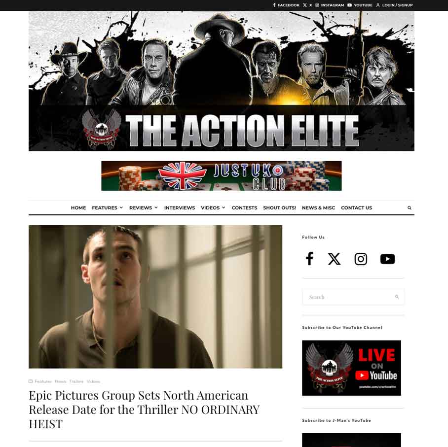 Epic Pictures Group Sets North American Release Date for the Thriller NO ORDINARY HEIST