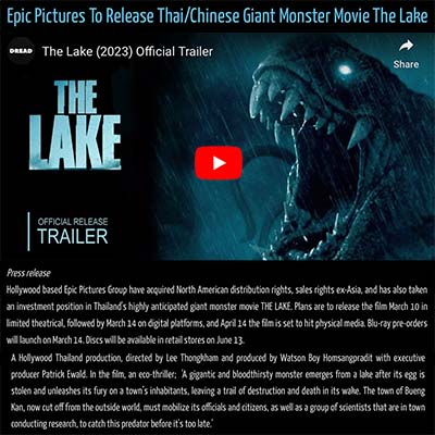  Epic Pictures To Release Thai/Chinese Giant Monster Movie The Lake