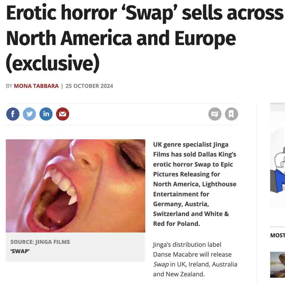 Erotic horror ‘Swap’ sells across North America and Europe (exclusive)