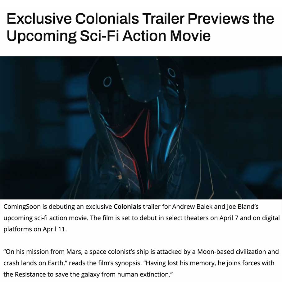 Exclusive Colonials Trailer Previews the Upcoming Sci-Fi Action Movie
