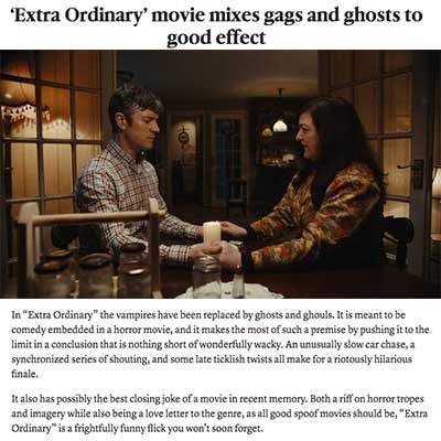 ‘Extra Ordinary’ movie mixes gags and ghosts to good effect