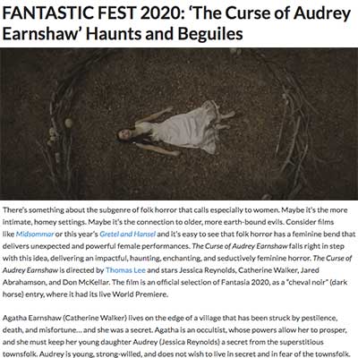 FANTASTIC FEST 2020: ‘The Curse of Audrey Earnshaw’ Haunts and Beguiles