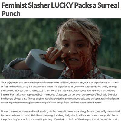 Feminist Slasher LUCKY Packs a Surreal Punch