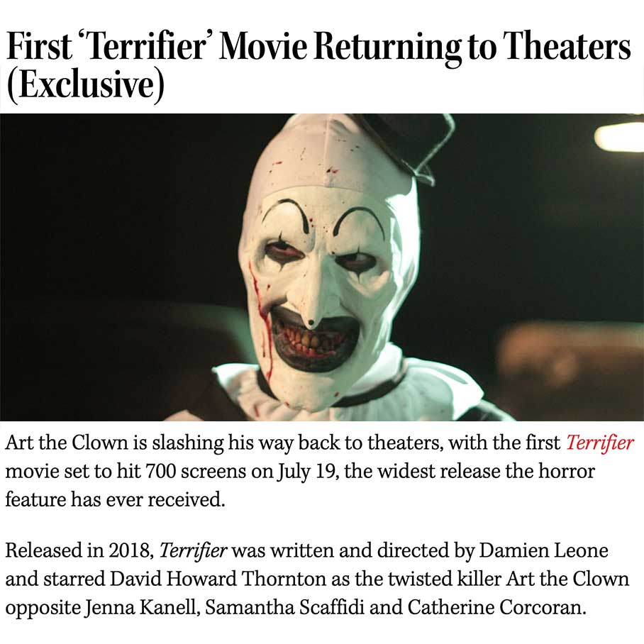 First ‘Terrifier’ Movie Returning to Theaters (Exclusive)