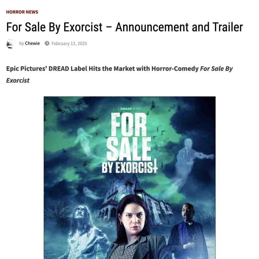 For Sale By Exorcist – Announcement and Trailer