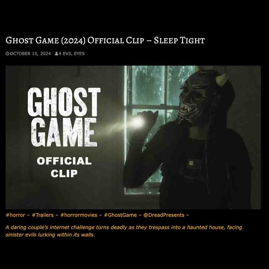 Ghost Game (2024) Official Clip – Haunted Manson