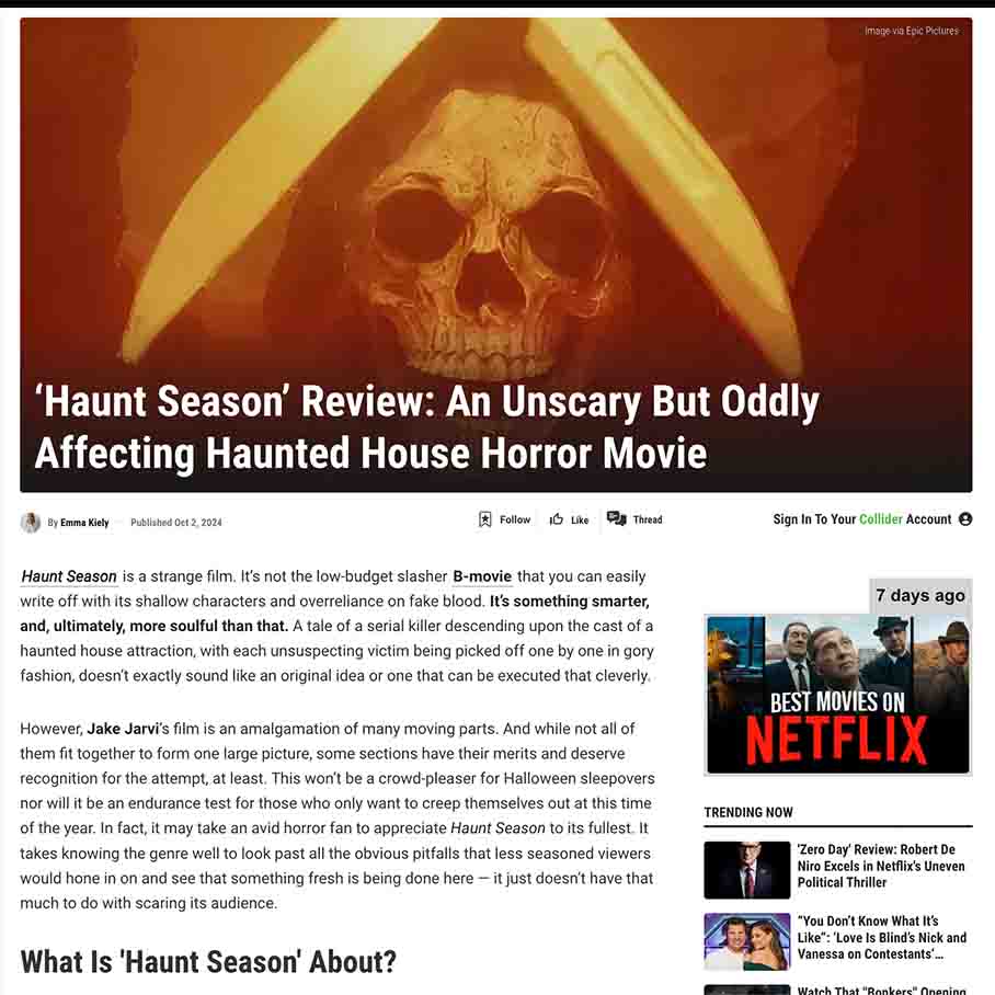 ‘Haunt Season’ Review: An Unscary But Oddly Affecting Haunted House Horror Movie