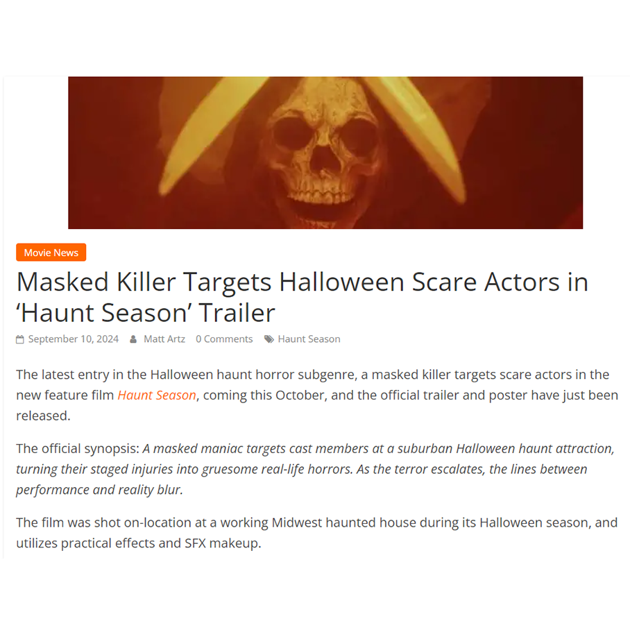 Masked Killer Targets Halloween Scare Actors in ‘Haunt Season’ Trailer