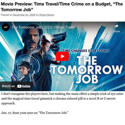 Movie Preview: Time Travel/Time Crime on a Budget, “The Tomorrow Job”