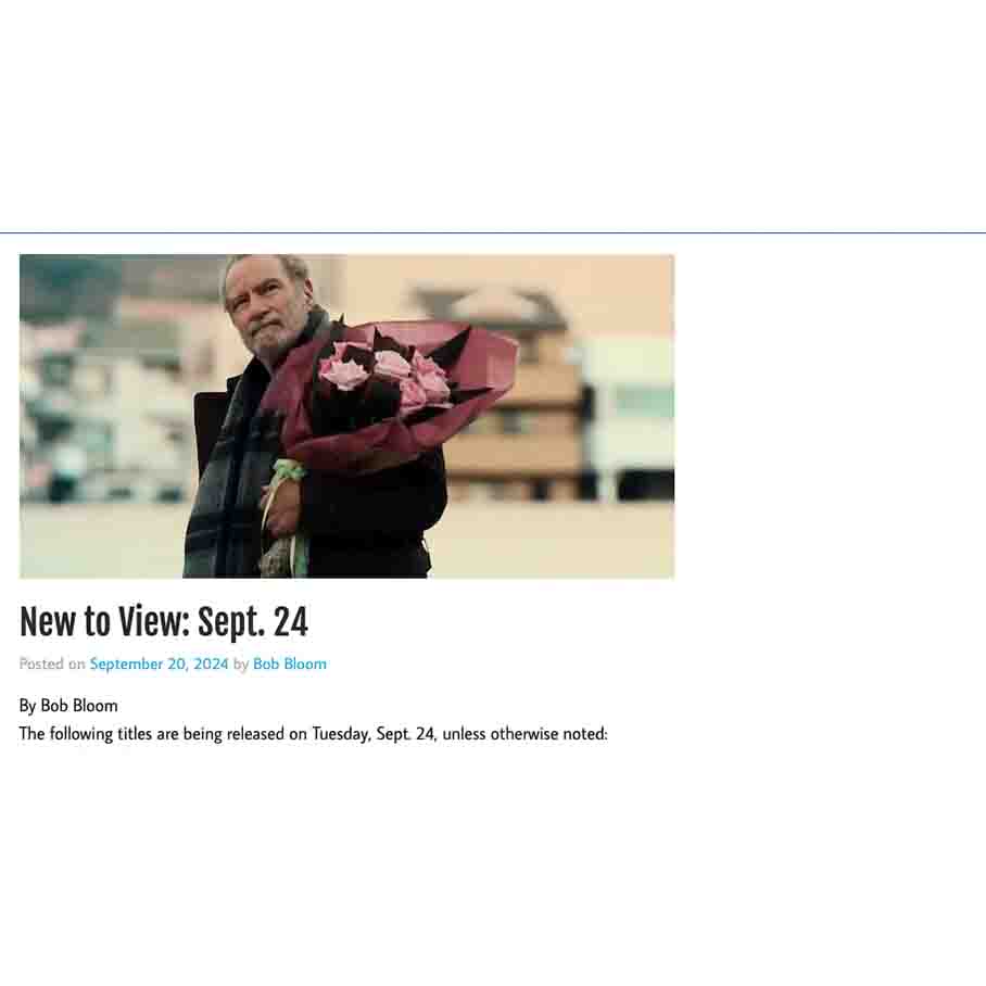 New to View: Sept. 24