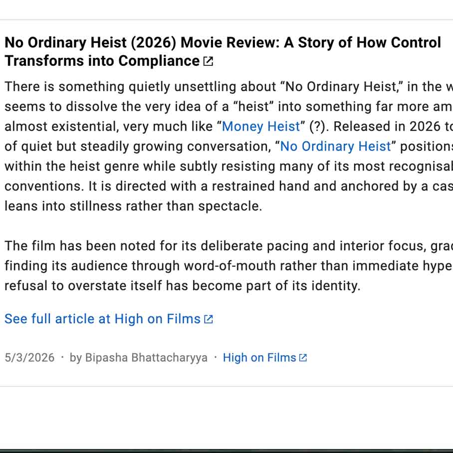 No Ordinary Heist Movie Review: A Story of How Control Transforms Into Compliance