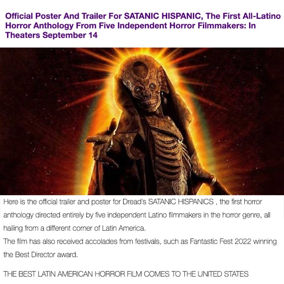 Official Poster And Trailer For SATANIC HISPANIC, The First All-Latino Horror Anthology From Five Independent Horror Filmmakers: In Theaters September 14
