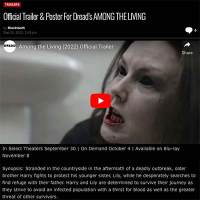 Official Trailer & Poster For Dread’s AMONG THE LIVING