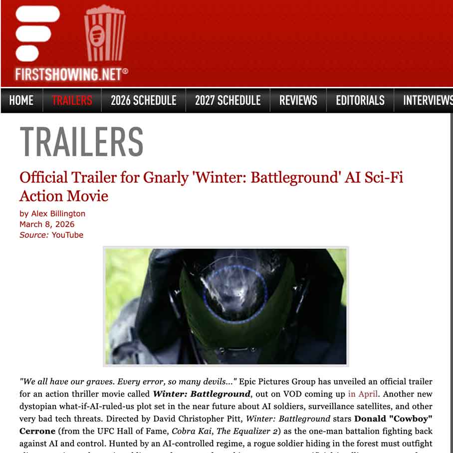 Official Trailer for Gnarly 'Winter: Battleground' AI Sci-Fi Action Movie