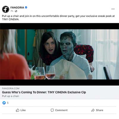 Pull up a chair and join in on this uncomfortable dinner party, get your exclusive sneak peek at TINY CINEMA