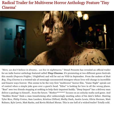 Radical Trailer for Multiverse Horror Anthology Feature 'Tiny Cinema'