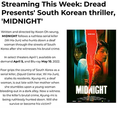 Streaming This Week: Dread Presents' South Korean thriller, 'MIDNIGHT'
