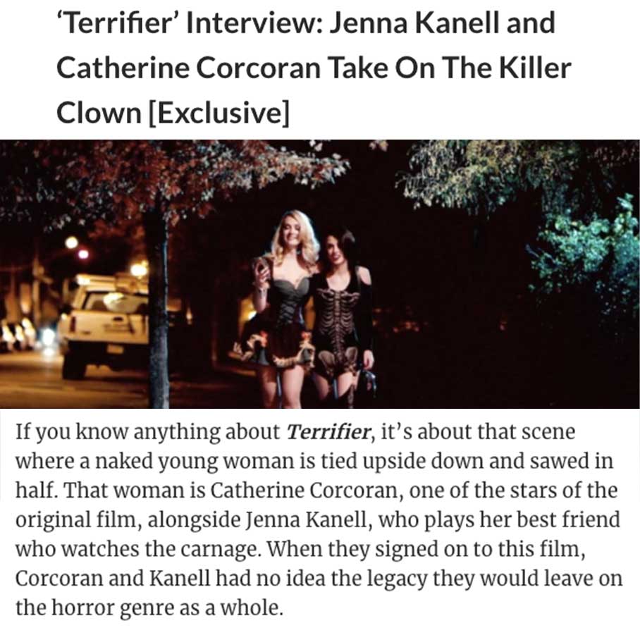 ‘Terrifier’ Interview: Jenna Kanell and Catherine Corcoran Take On The Killer Clown [Exclusive]
