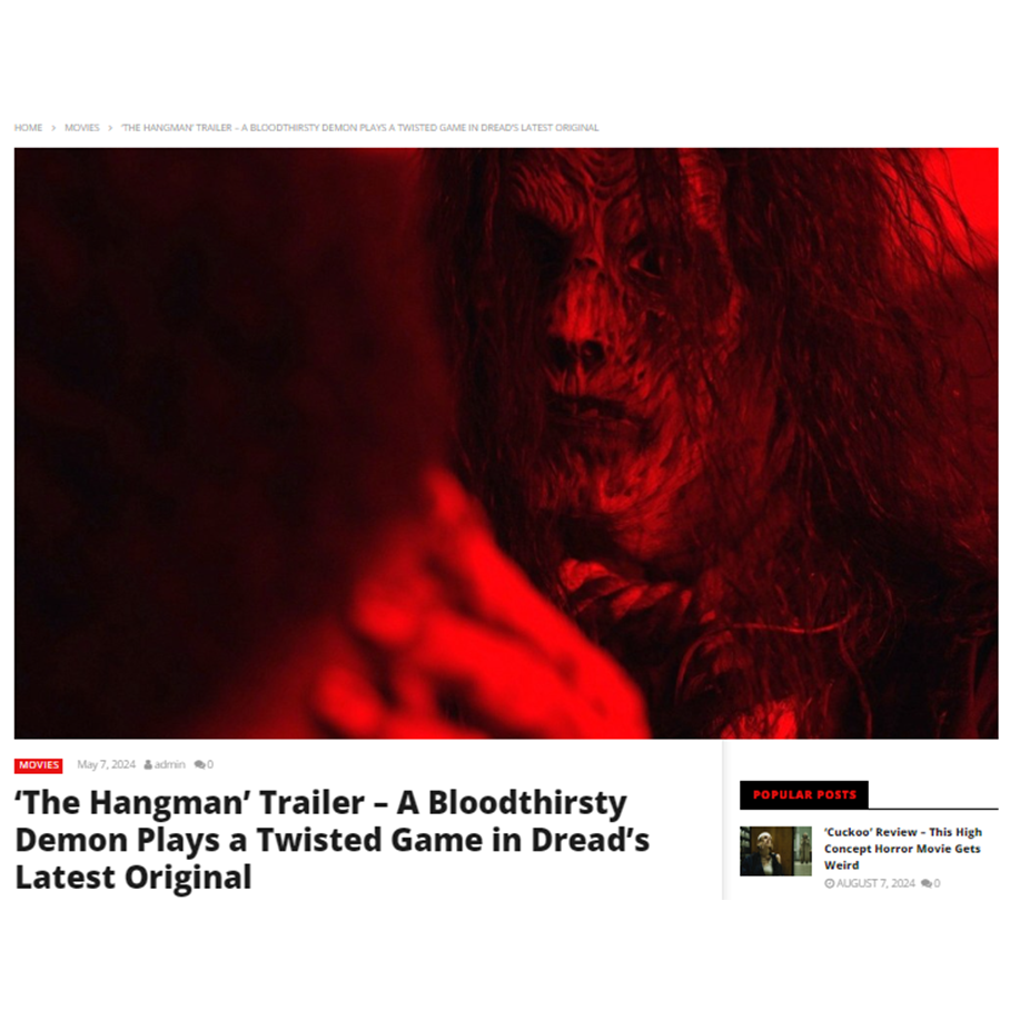 ‘The Hangman’ Trailer – A Bloodthirsty Demon Plays a Twisted Game in Dread’s Latest Original