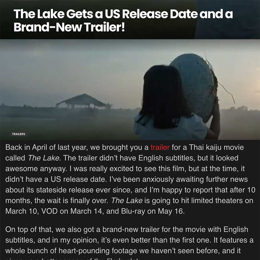 The Lake Gets a US Release Date and a Brand-New Trailer!