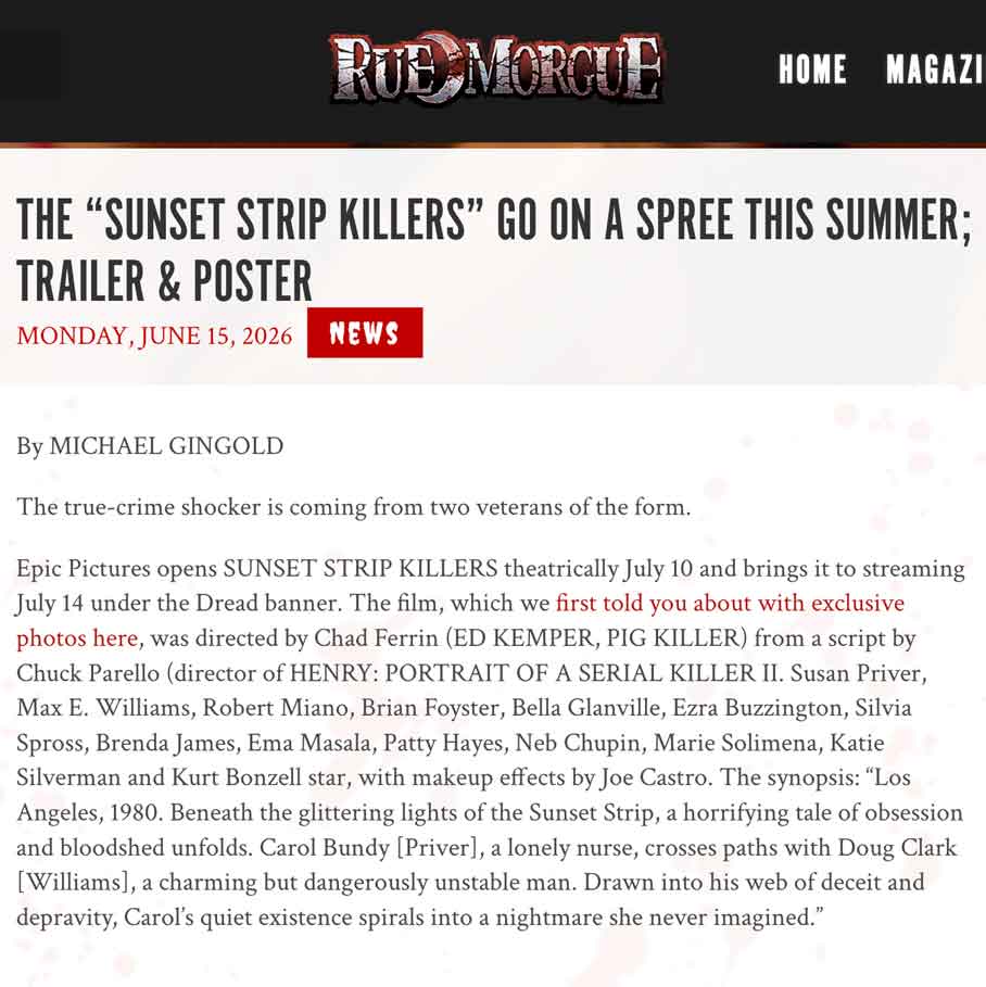The ‘SUNSET STRIP KILLERS’ Go on a Spree This Summer; Trailer & Poster