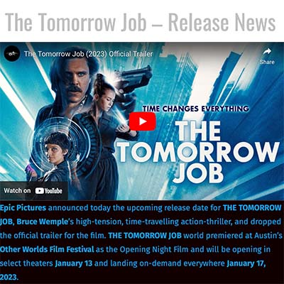 The Tomorrow Job – Release News