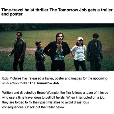 Time-travel heist thriller The Tomorrow Job gets a trailer and poster