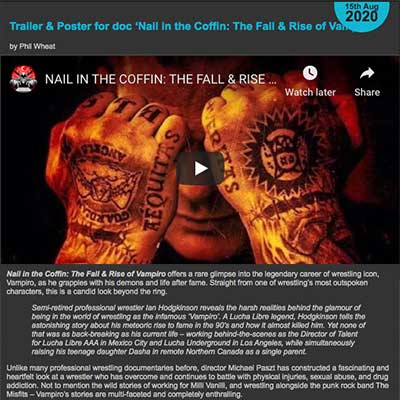 Trailer & Poster for doc ‘Nail in the Coffin: The Fall & Rise of Vampiro’