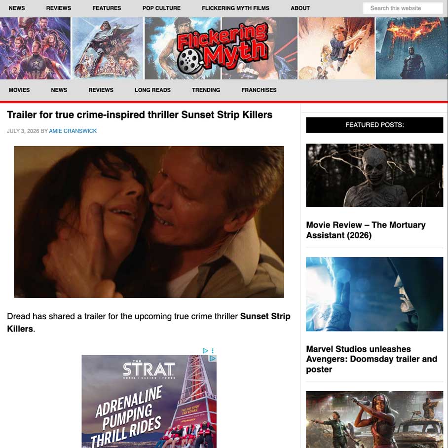 Trailer for true crime-inspired thriller Sunset Strip Killers