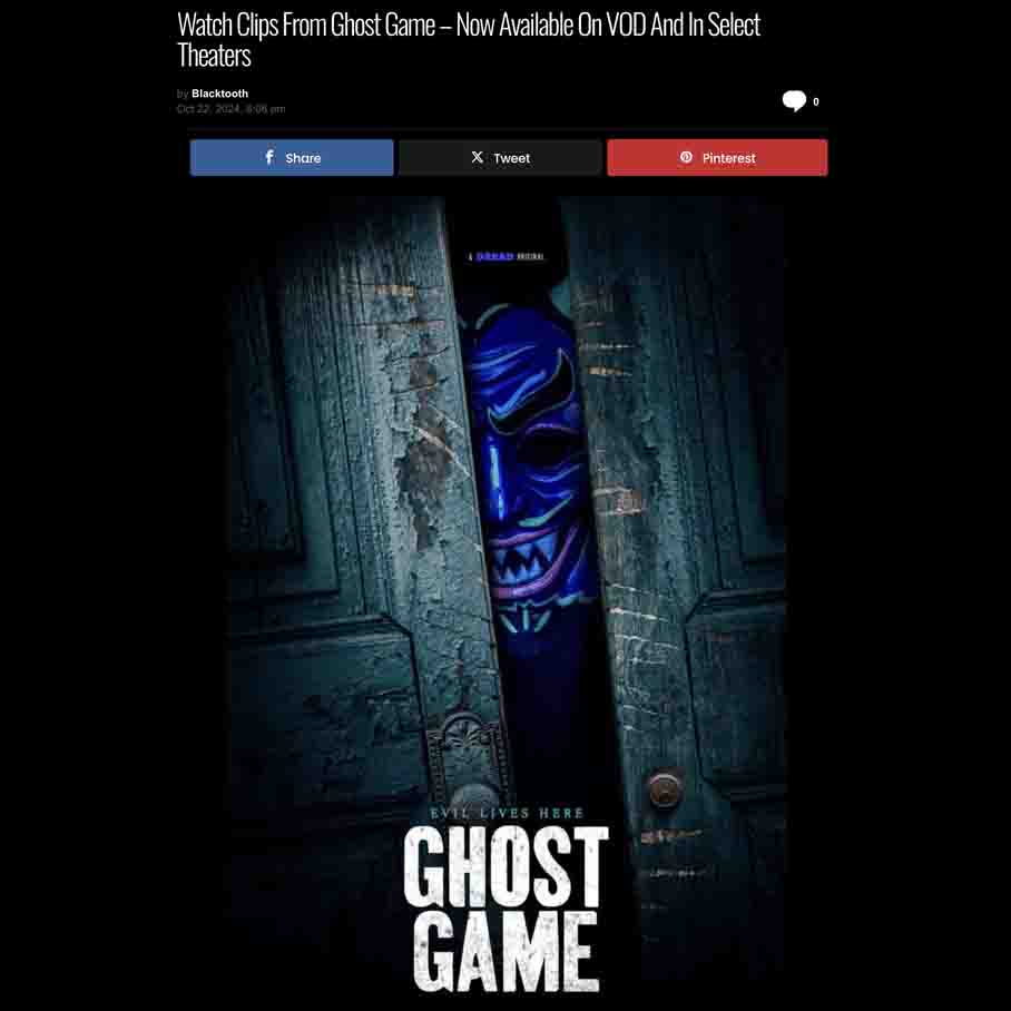 Watch Clips From Ghost Game – Now Available on VOD and In Select Theaters