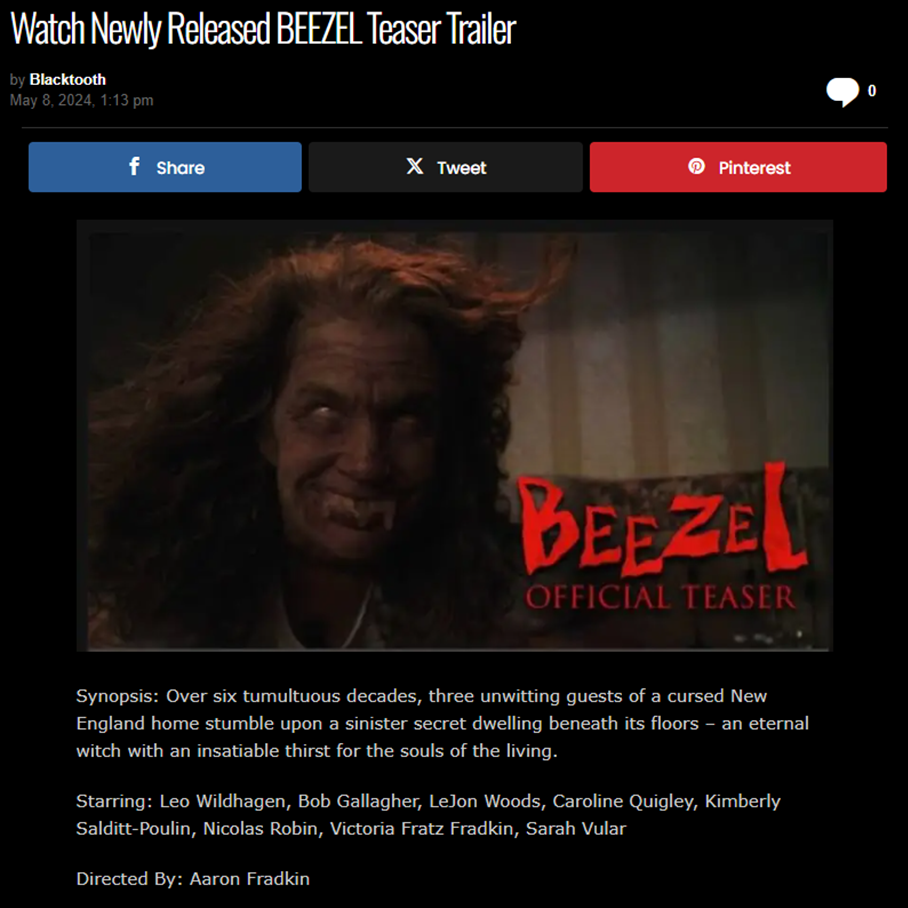 Watch Newly Released BEEZEL Teaser Trailer